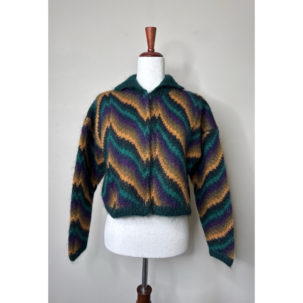 Vintage Designer Linda Allard for Ellen Tracy Mohair Cardigan Sweater Size Small